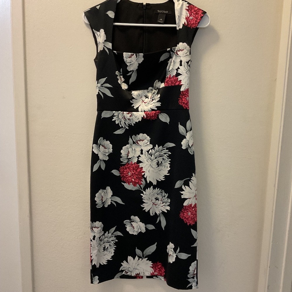 White House Black Market Black Floral Dress